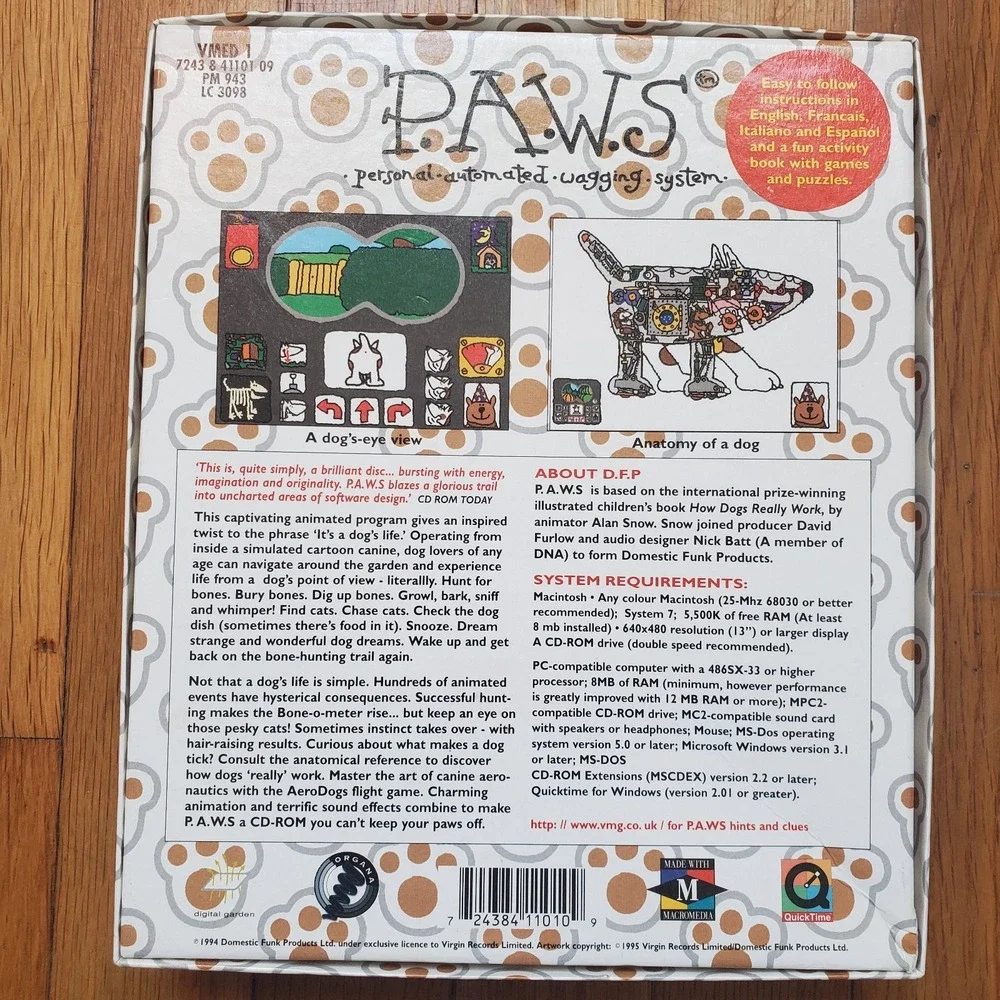 PAWS personal automated wagging system dog simulator Mac pc computer video game